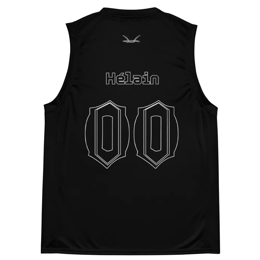 Hélain - Black - Recycled Unisex Basketball Jersey - Black HApex Gear Black Logo product image (11)