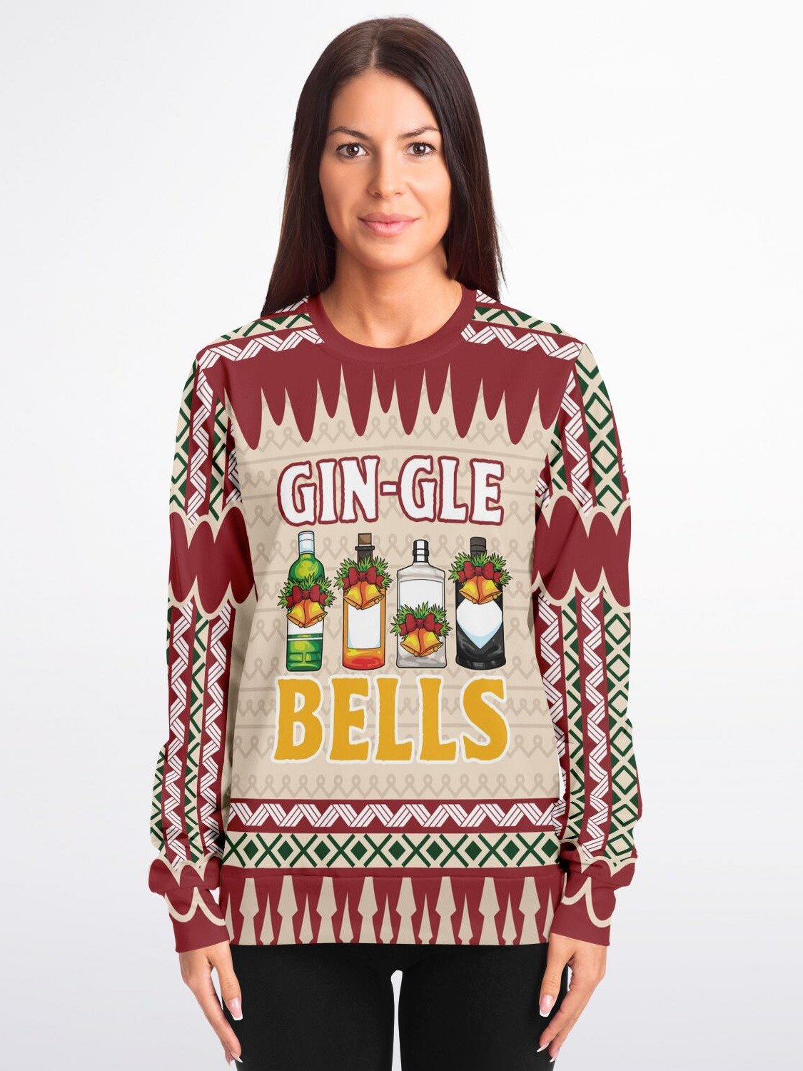 "Gin-gle Bells" Christmas Sweatshirt | Funny Gin Lover Holiday Sweater | Drinking Party Outfit product image (3)