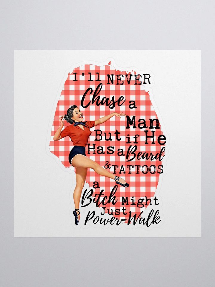 'Pin-up Girl: Beard & Tattoos' Sticker product image (1)