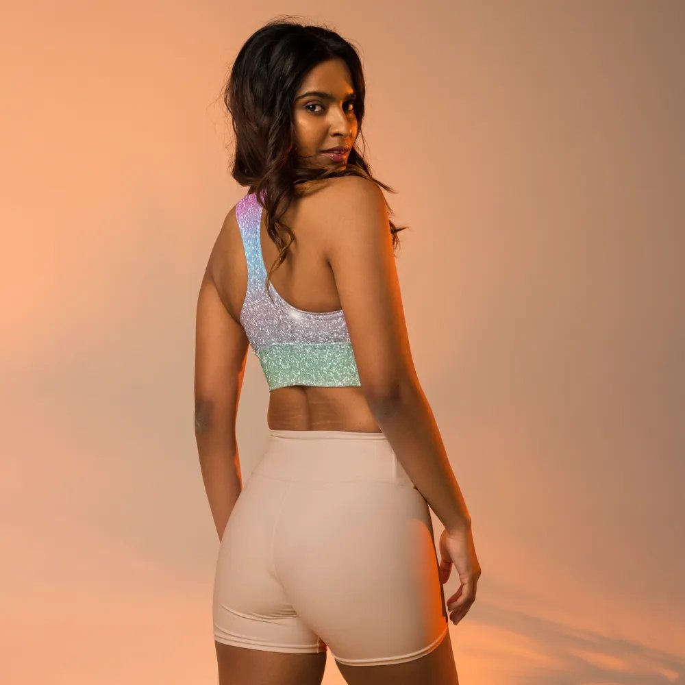 Glitter Unicorn Texture Design Longline Sports Bra - 5 product image (10)