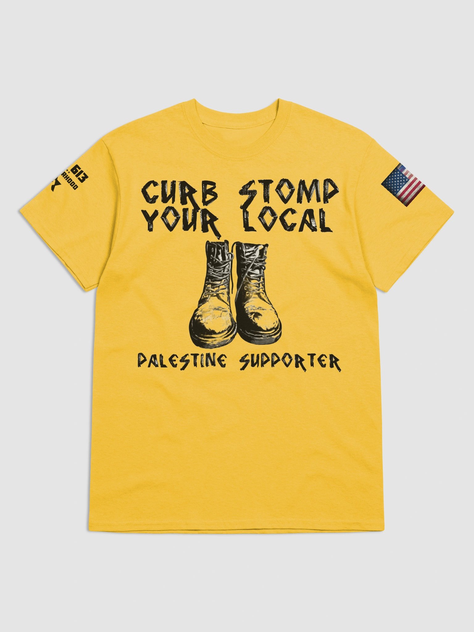 CURB STOMP YOU LOCAL PALESTINE SUPPORTER JDL 613 BROTHERHOOD Heavyweight Tee product image (1)