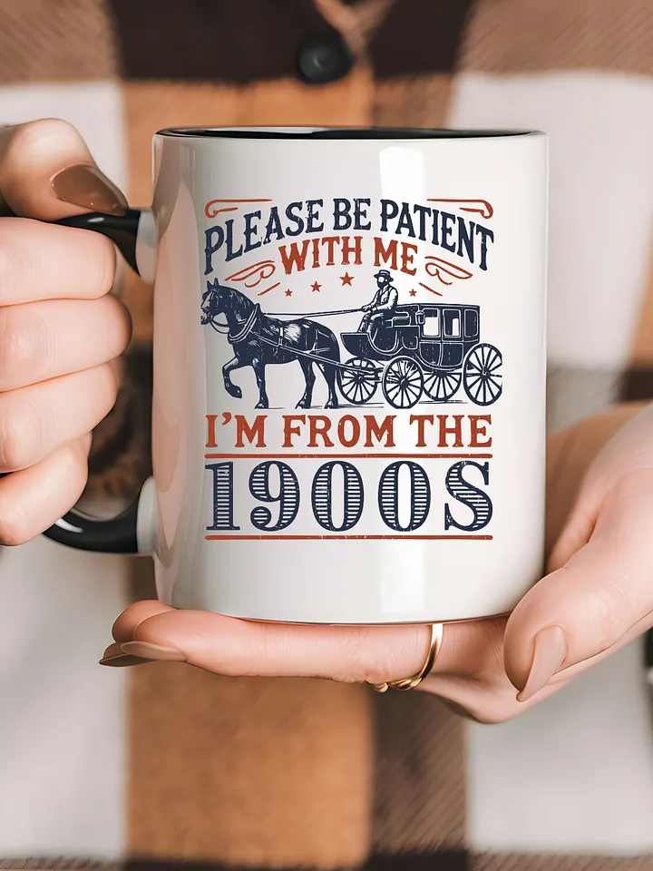 Vintage Horse Cart Coffee Mug – Funny Retro Gift with 1900s Humor product image (2)