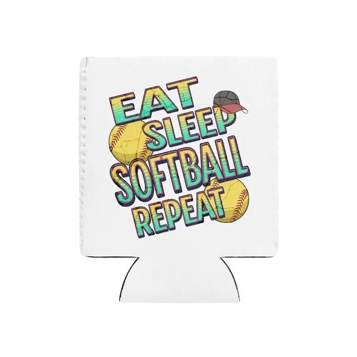 Eat Sleep Softball Repeat Lover's Can Cooler product image (1)