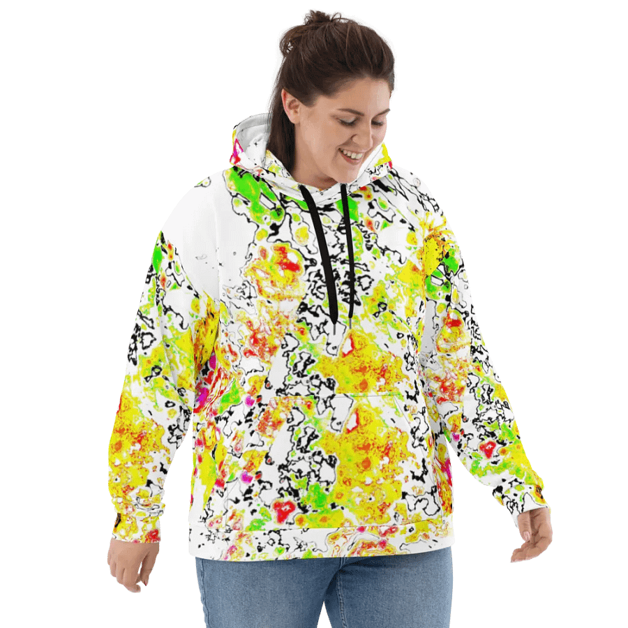 Abstract Vibrant Daisy Flower Unisex Pull Over Hoodie product image (9)