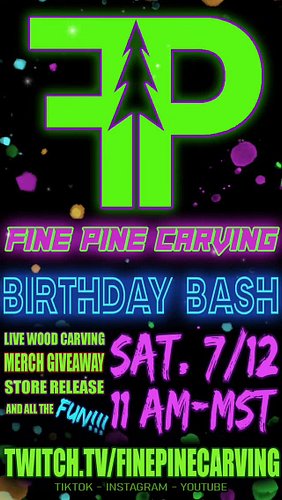 It's my Birthday and I'll carve if I wanna!! #chainsawcarving #finepinecarving #birthday #livestream #twitch #giveaway #woodc...