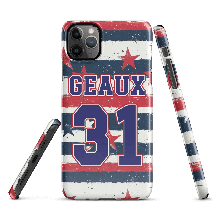Geaux 31 Vintage Stars & Stripes iPhone Pattern Snap Case product image (3)