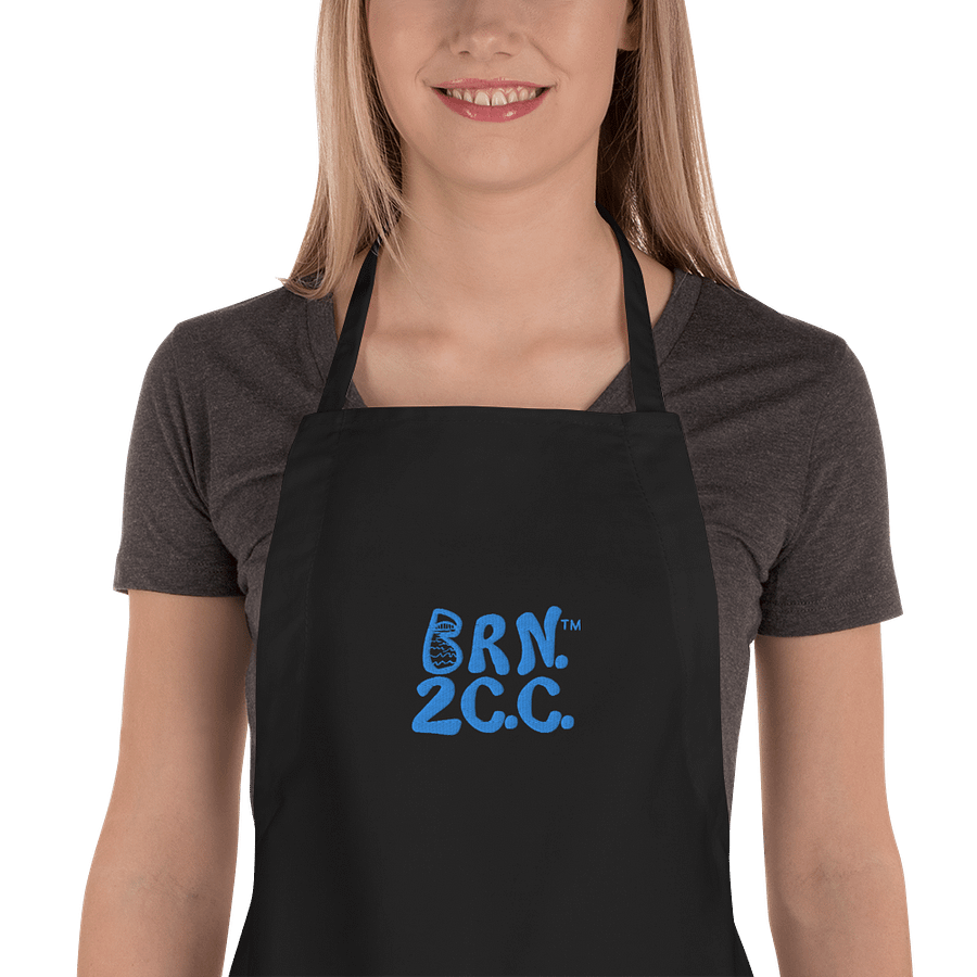 🦞BRN.2C.C.™ | Embroidered Apron | Coastal Cooking Vibes | Aqua/Teal Logo product image (1)