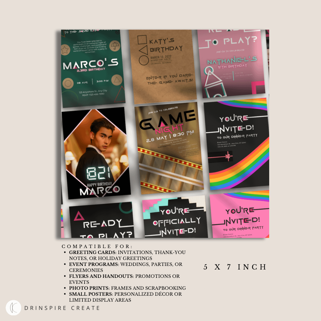 Squid Game-Inspired Party Template - Pink Geometric Version product image (2)