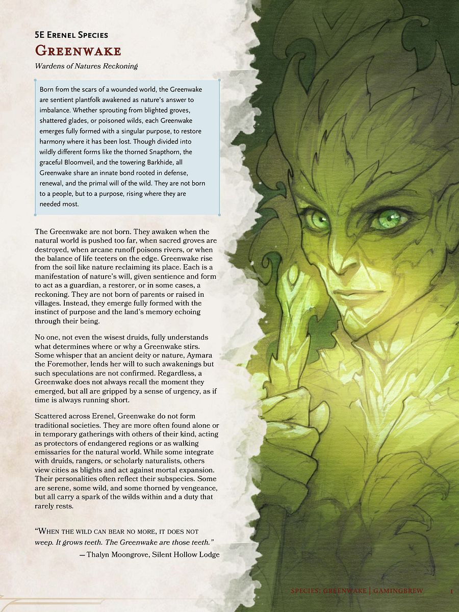 Greenwake | 5E Species product image (2)