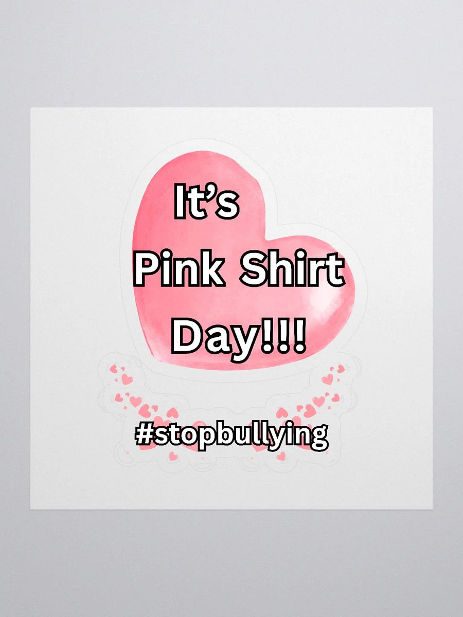 Pink Shirt Day Kiss Cut Stickers product image (1)