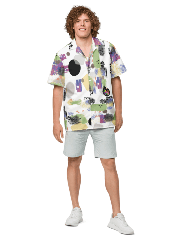 AbstractWear #1 Unisex Hawaiian Style Shirt/White product image (3)