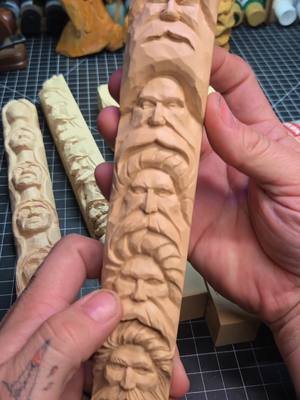 There are absolutely new study sticks.  You dont have to try and find the vintage ones.  check Fox Chapel Publishing or on Amazon, they even come with little study booklets for like $25. I have a whole mess of them! 😆 🤣  These are usually made as a resin casting of the original basswood wood carving that an artist would do, and then used as a teaching tool in a seminar or class on Woodcarving.  a great study guide to take home so you can refine your own work, by referencing how a master at the craft accomplished something. #woodcarving #whittling #caricaturecarving #woodart #folkart