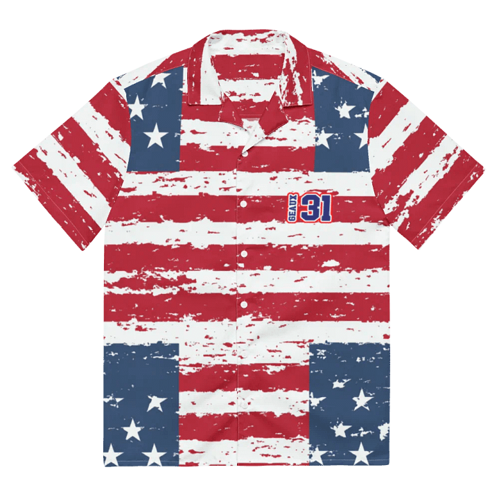 Geaux 31 - Vintage Flag Pattern Hawaiian Style Shirt product image (2)