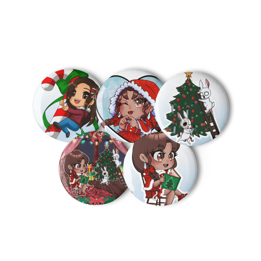 Whimsical Christmas Bunny Button Set product image (11)