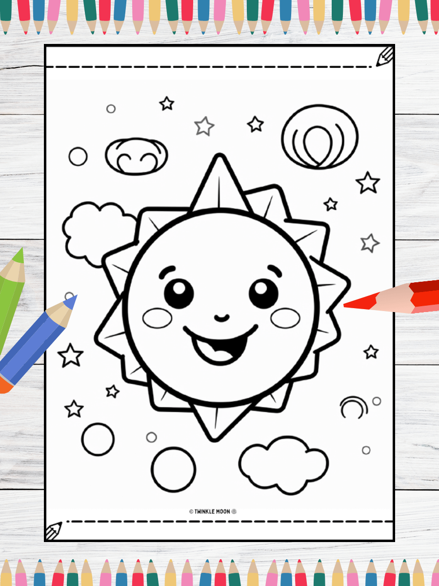 20 Cute Kawaii Space Coloring Pages#1 (PDF Coloring Pages) product image (5)