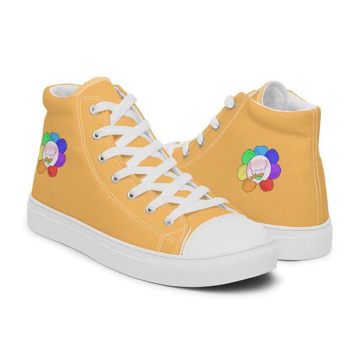 Pastel Orange and White Flower Sneakers product image (1)