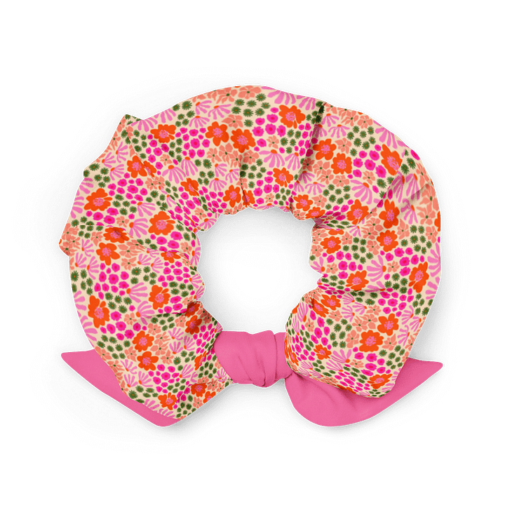 Pink Floral Scrunchie | Sustainable, Eco-Friendly Hair Accessory product image (2)