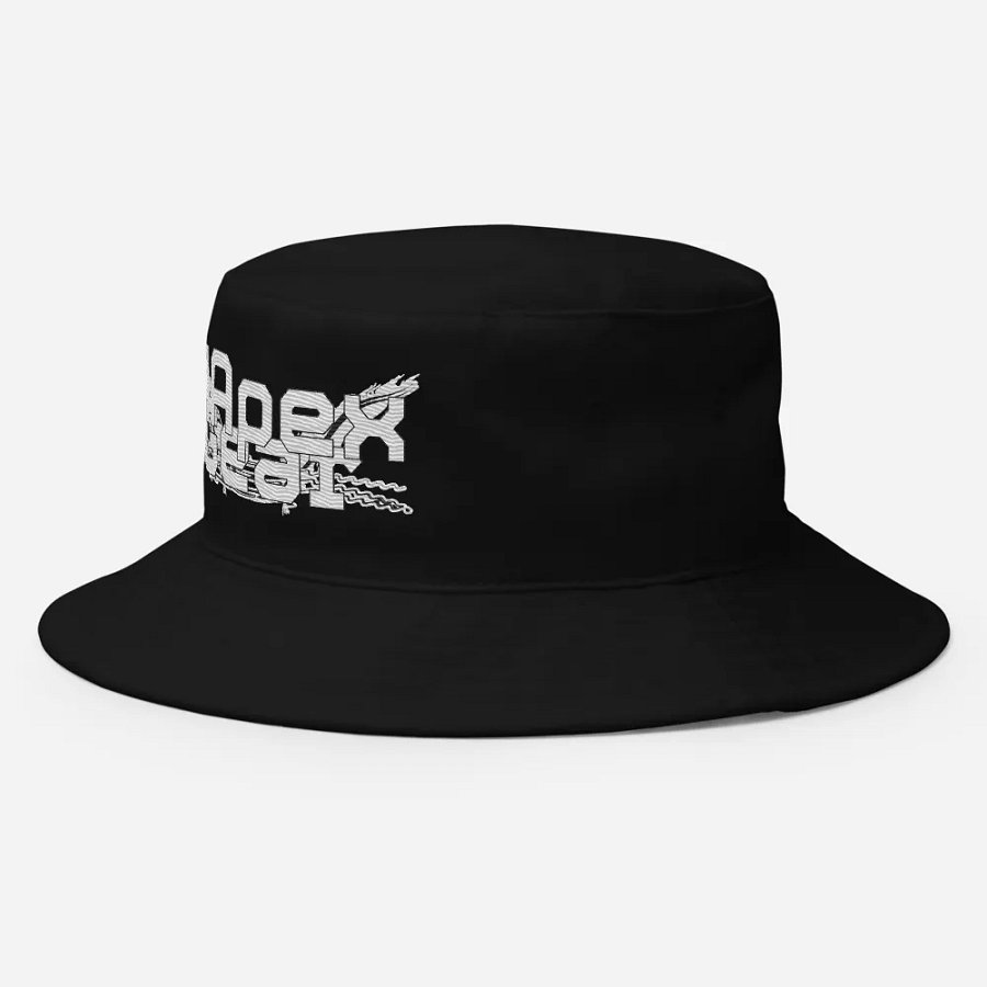 Bucket Hat - Embroidered - White HApex Gear Black Logo product image (11)