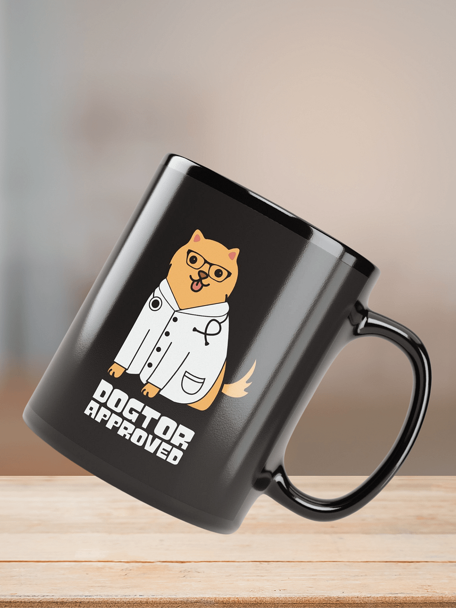 "Dogtor approved" black glossy mug product image (8)