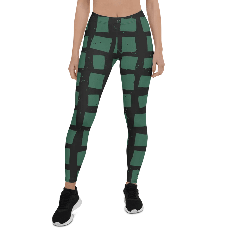 Customizable Green Grid Leggings product image (1)