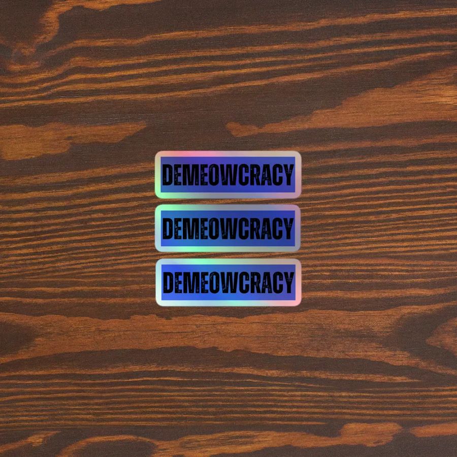 DEMEOWCRACY Holographic Blue Sticker Sheet product image (3)