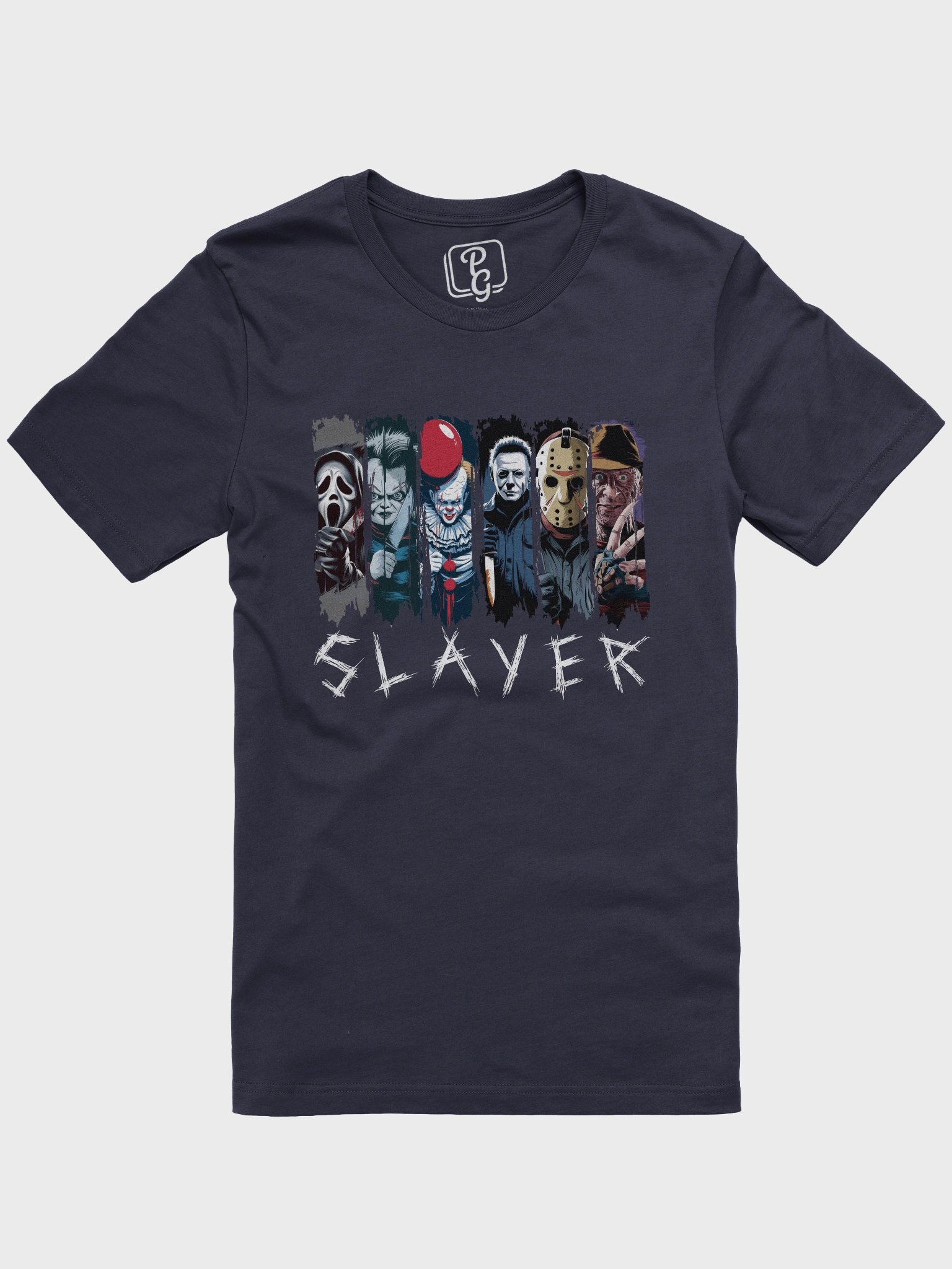"Slayer of Nightmares" Halloween Horror Icons T-Shirt – Chucky, Freddy, Jason & More product image (1)