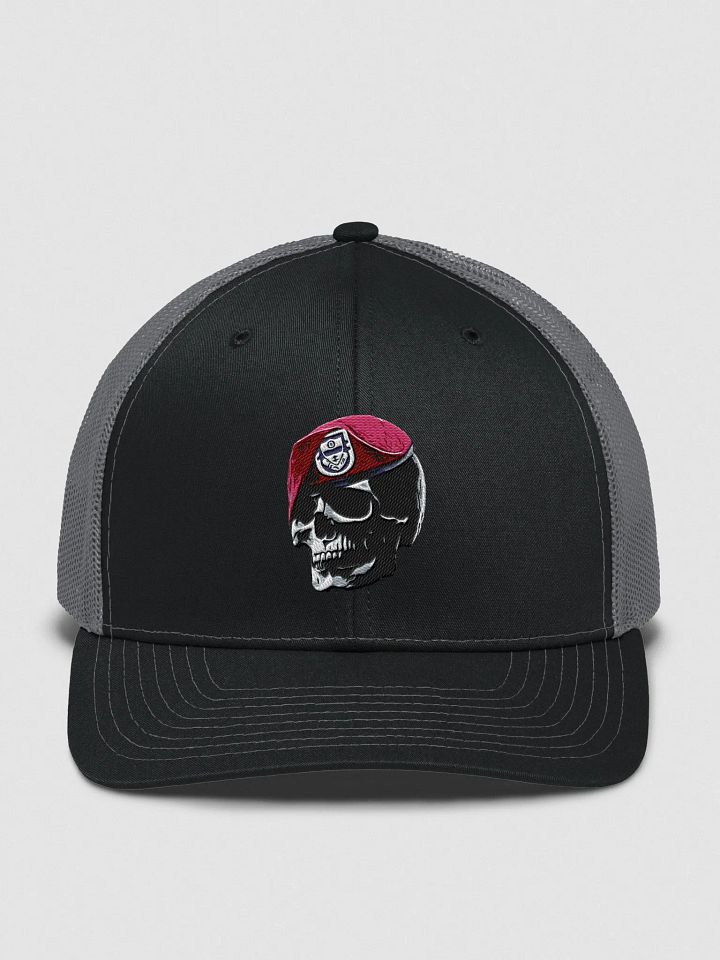 Skull Beret Trucker Hat product image (1)