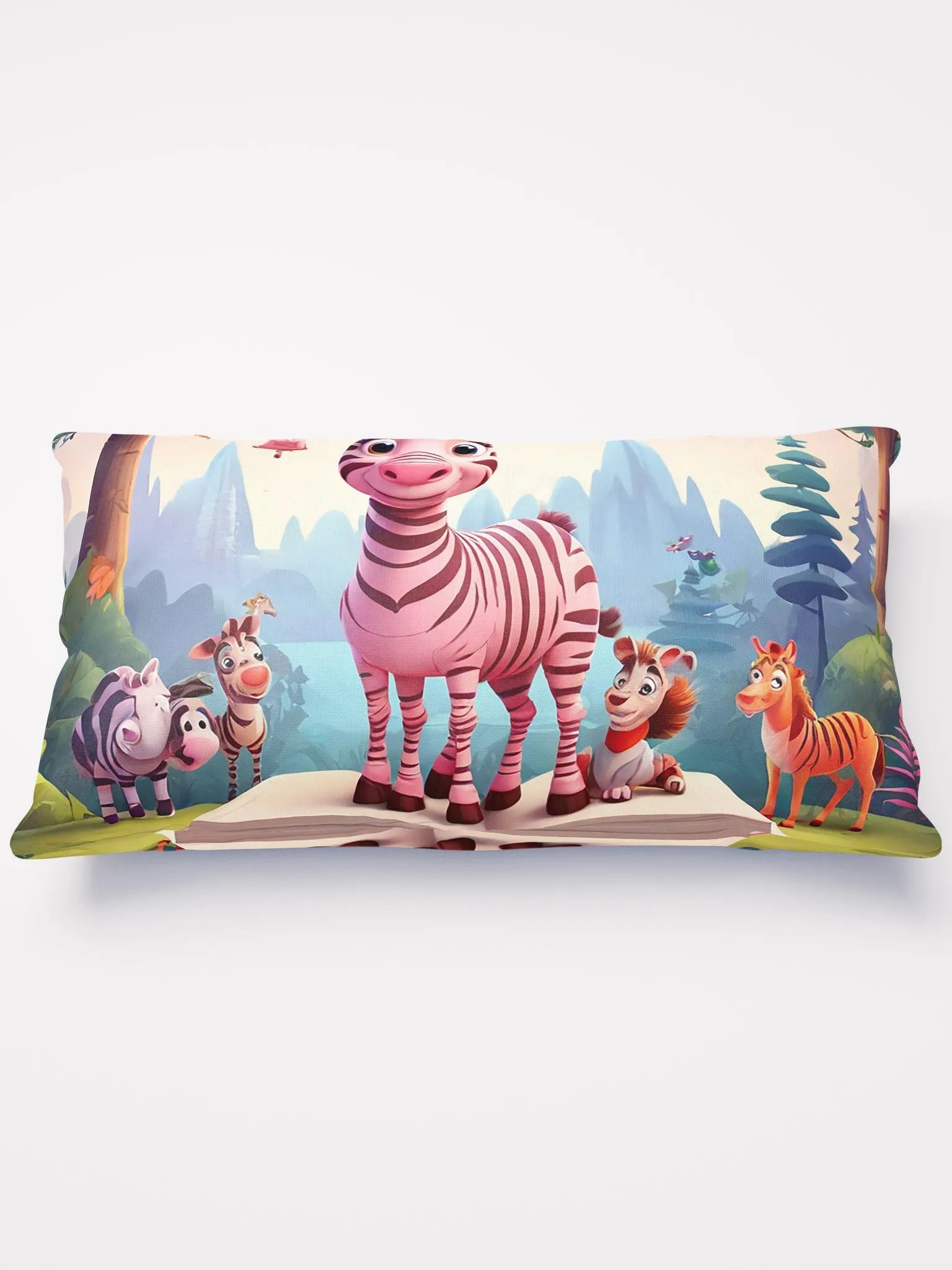 pink zebra with flower and book product image (2)