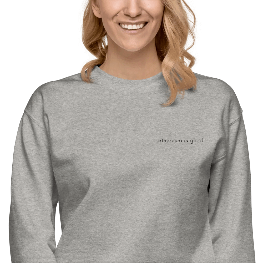 Ethereum is good crewneck (grey) product image (6)