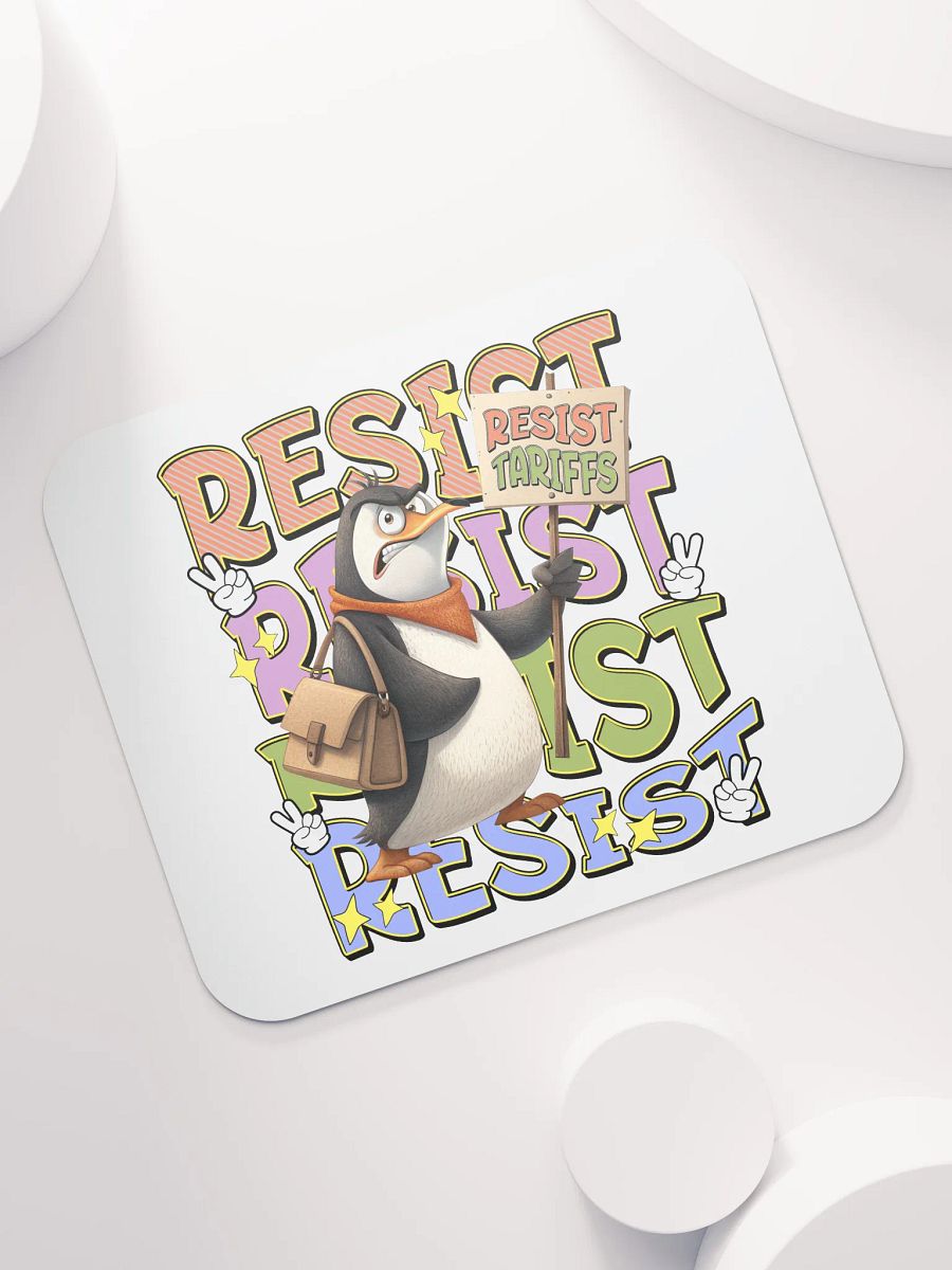 Resist Tariffs Penguin Protest Mouse Pad product image (5)