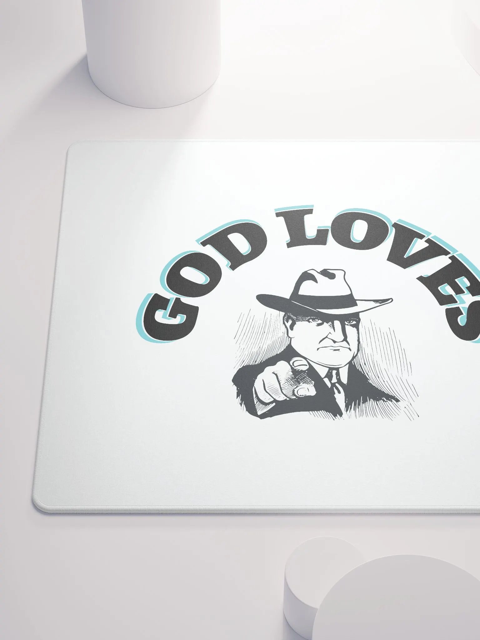 GOD LOVES YOU. Sleek Gamer's Haven Mouse Pad product image (10)