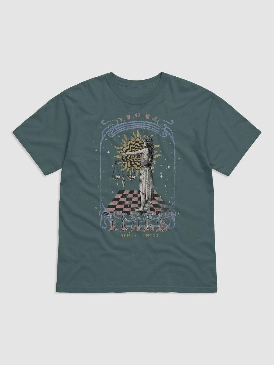 Libra Zodiac Sign Tee | Art Nouveau-Style Grunge Streetwear T-Shirt for September 23 to October 22 Birth Months product image (2)