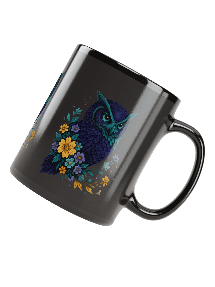 Dark Owl Mug With Floral Night Garden Aesthetic product image (8)