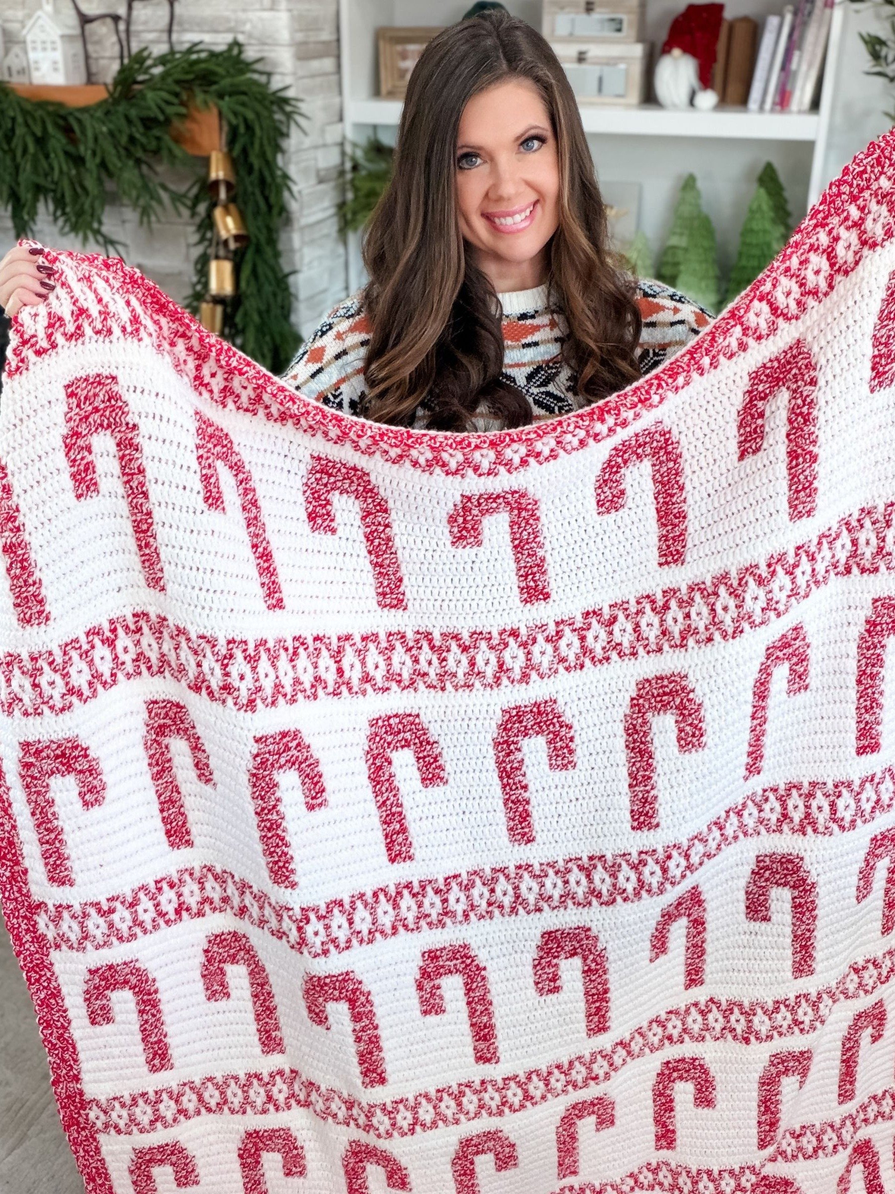 Candy Cane Lane Mosaic Blanket Crochet Pattern product image (3)