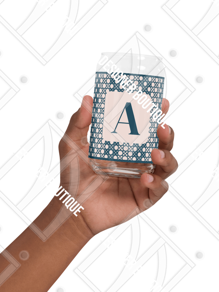 Le Rose Blue Monogram A Can-Shaped Glass product image (2)