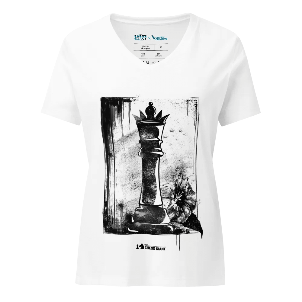 Grunge Chess: The Queen women's v-neck t-shirt product image (1)