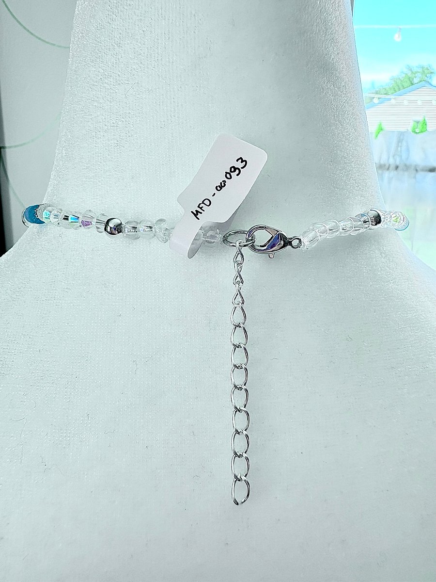 Tri-Sea Glass Pendant Necklace | Coastal Blues & Glass Beads | Handmade Coastal Charm Jewelry by Monique Faella Designs™ | MFD-00033 product image (5)