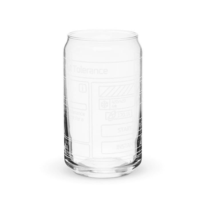 Prime Bullshit Tolerance Can Shaped Glass (White) product image (2)