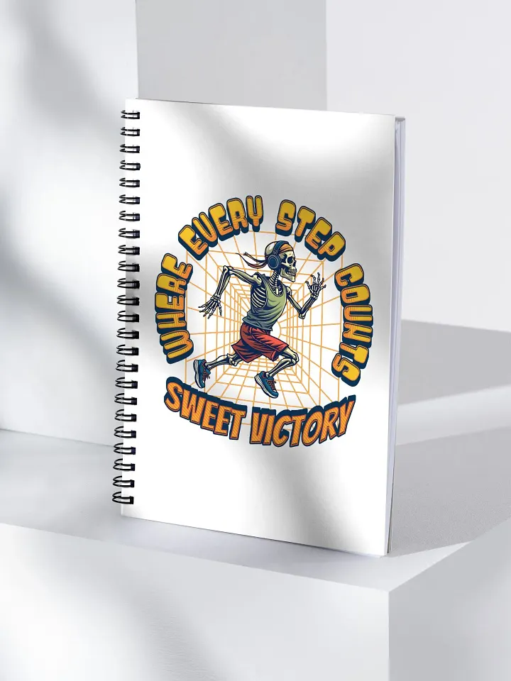 Where Every Step Counts Sweet Victory Runner Skeleton Spiral Notebook product image (1)