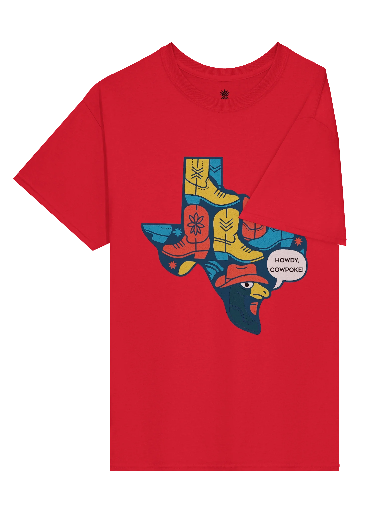 "Howdy, Cowpoke!" Cowboy Hat Duck Texas State Shaped Boxy Fit Unisex T-Shirt product image (19)