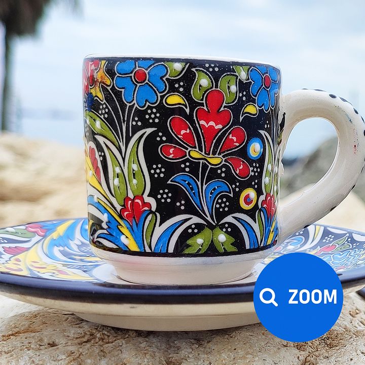 Ceramic coffee set (Iznik) — handmade pottery, Turkish ceramic product image (2)