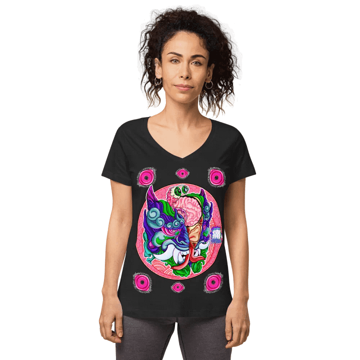 Yokai Migraine: B&C Women's Fitted V-neck T-Shirt product image (2)