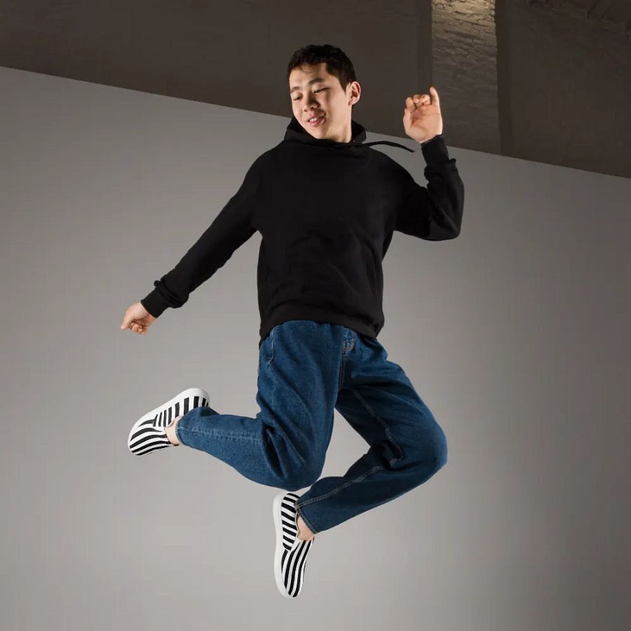 Black And White Striped Men's Shoes product image (3)