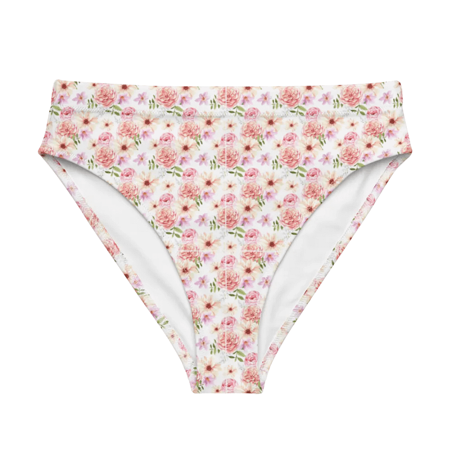 Watercolour Floral Pattern High Waisted Bikini Bottom - V7 product image (6)