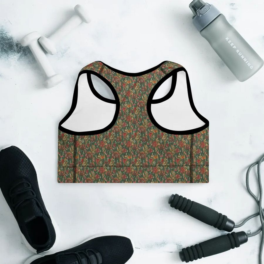 Brown All-Over Print Padded Sports Bra product image (9)