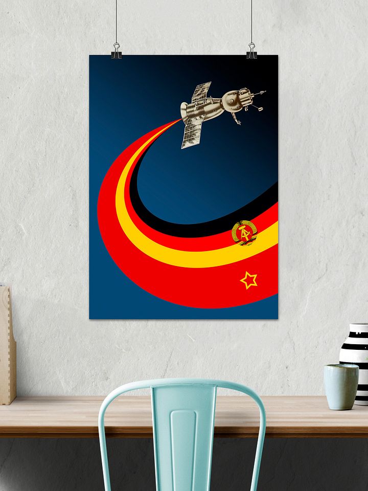 Soyuz 31, GDR/DDR/USSR, 1978 — Soviet vintage space art poster, soviet retro poster product image (2)