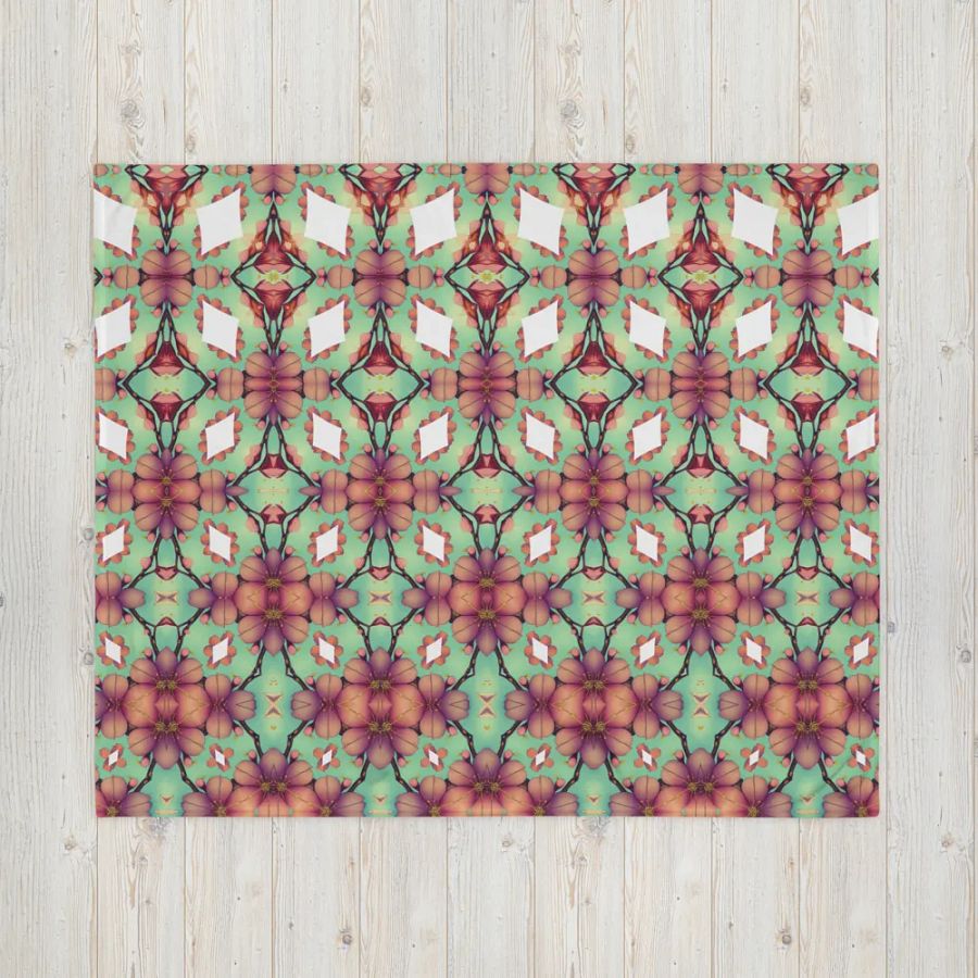 Elegant Diamond & Floral Throw Blanket product image (6)