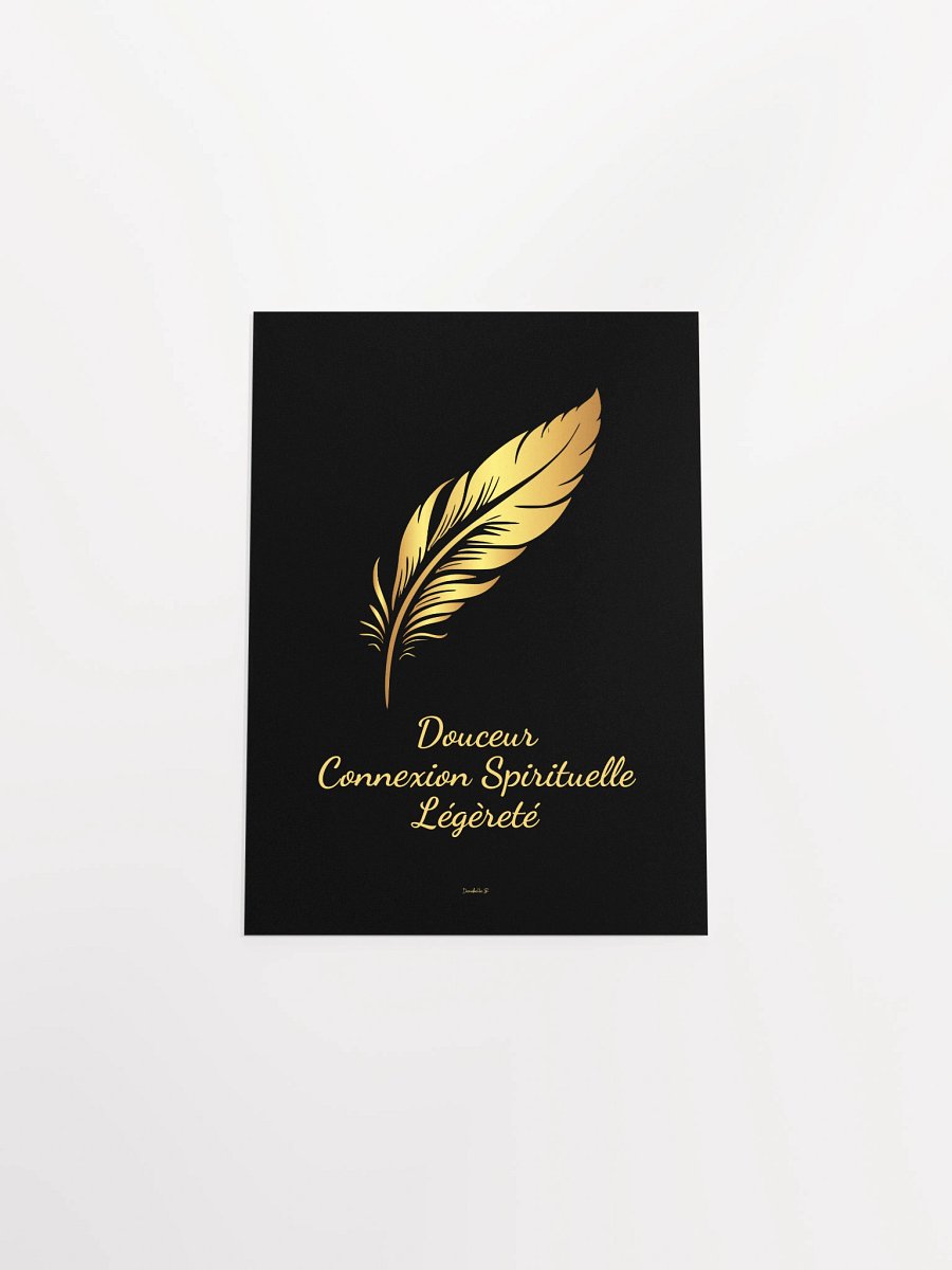 Poster Artistique Symbole Doré - Plume - Cadeau Déco Symbolique product image (4)