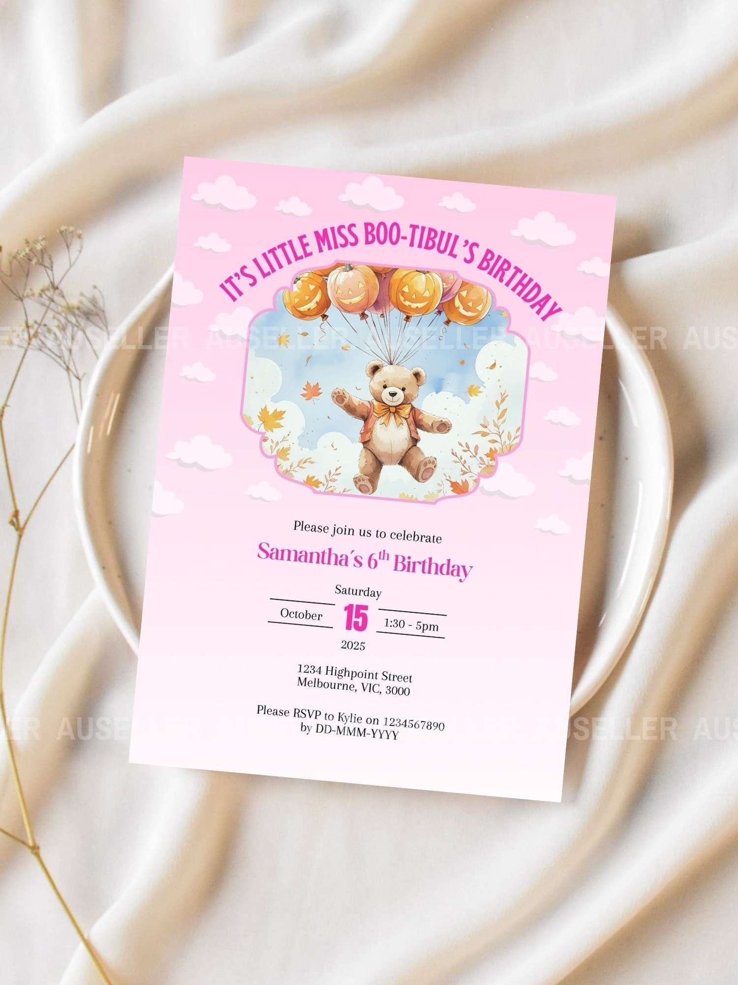 Little Miss Boo-tiful's Birthday Invitation product image (2)