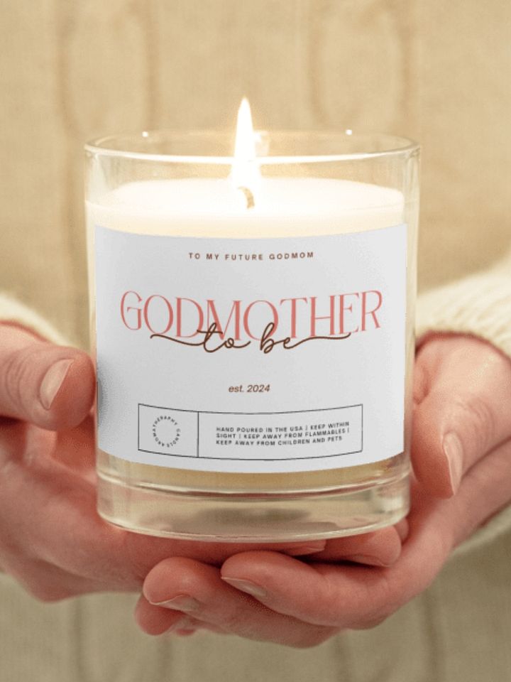 Elegant godmother proposal candle product image (1)